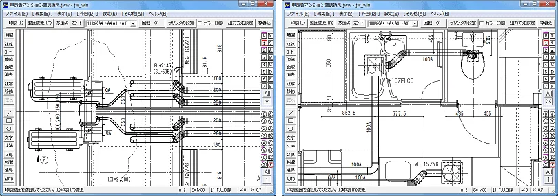 単身者マンション空調換気 CAD