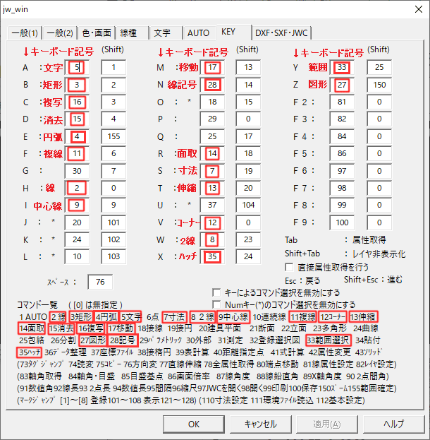 Jw cad key